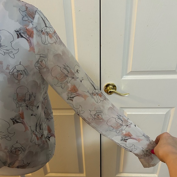 Matison Stone gray and pink blouse for Anthropologie, Small - Picture 3 of 5